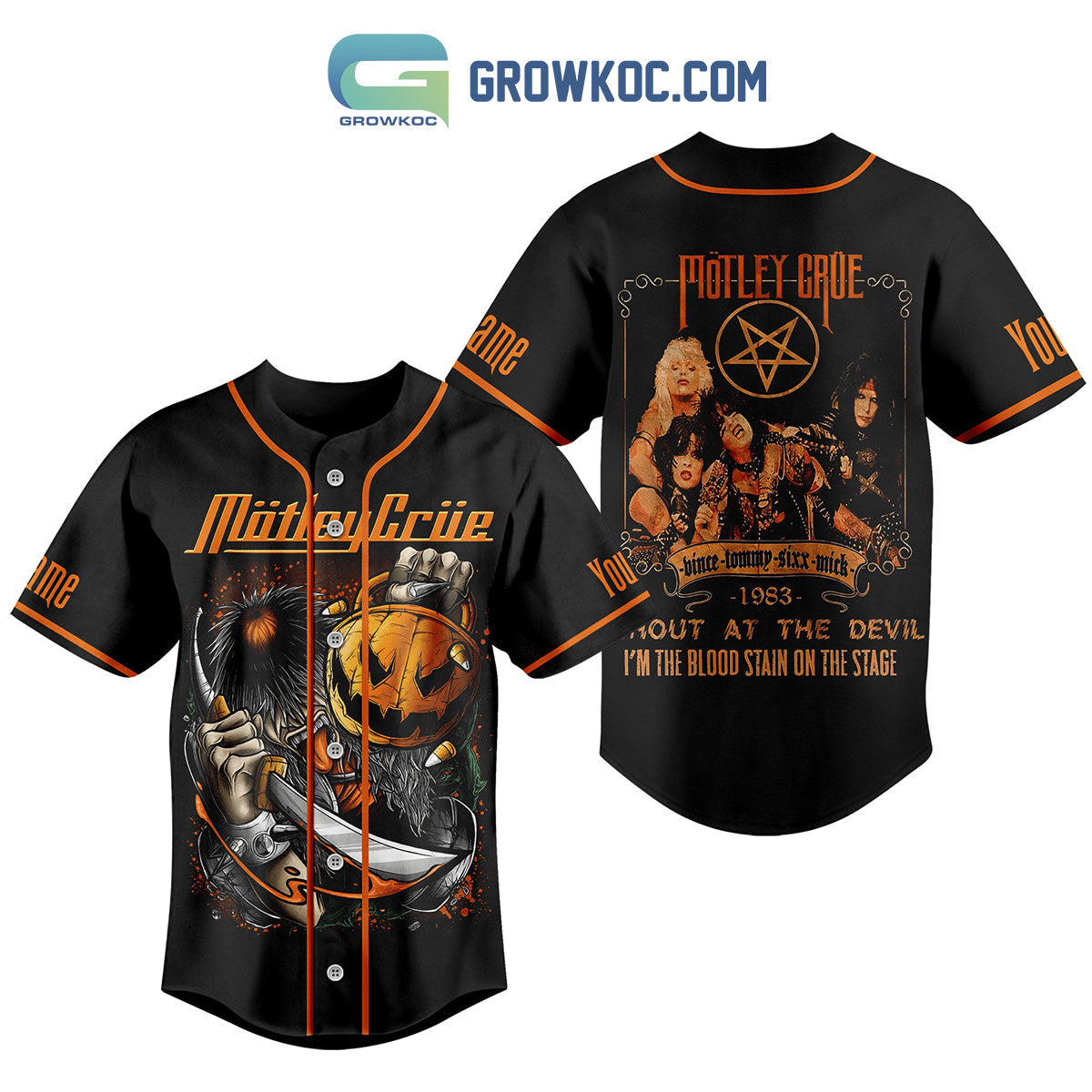 Motley Crue 1983 Shout At The Devil Im The Blood Stain On The Stage Personalized Baseball Jersey - T-Shirt, Sweatshirt, Hoodie
