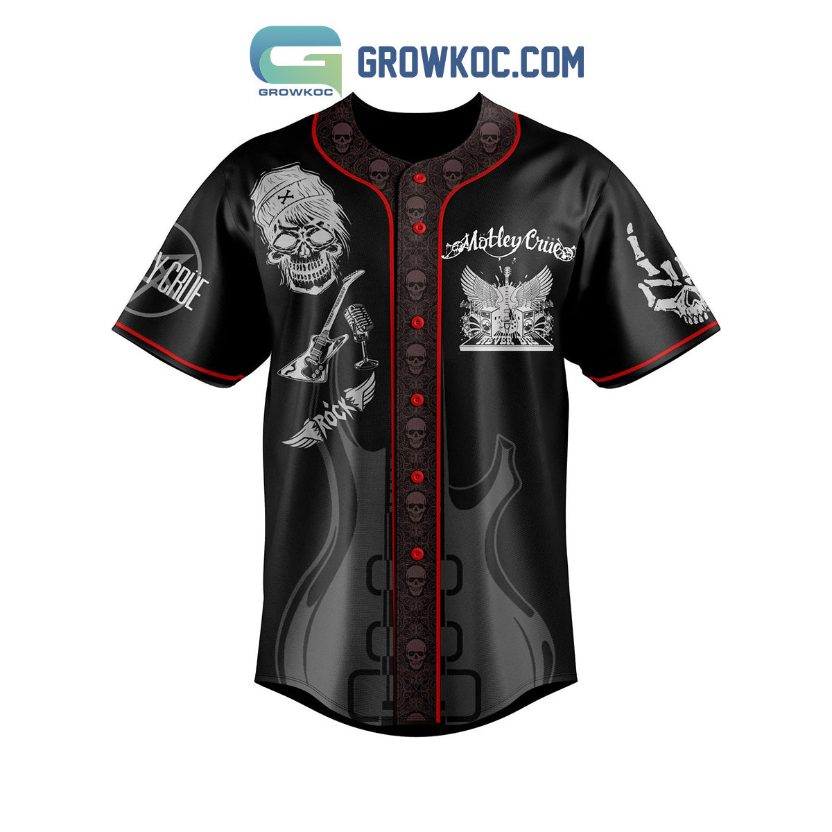Motley Crue Heavy Metal Personalized Baseball Jersey Unisex T-shirt, Sweatshirt, Hoodie, Long Sleeve Tee - T-Shirt, Sweatshirt, Hoodie