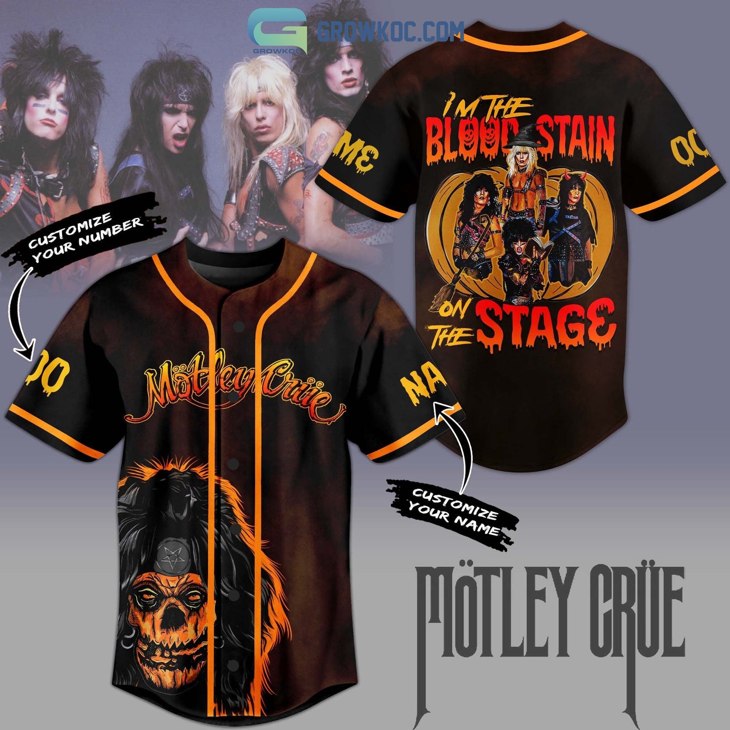 Motley Crue Im The Blood Stain On The Stage Personalized Baseball Jersey Unisex T-shirt, Sweatshirt, Hoodie, Long Sleeve Tee - T-Shirt, Sweatshirt, Hoodie