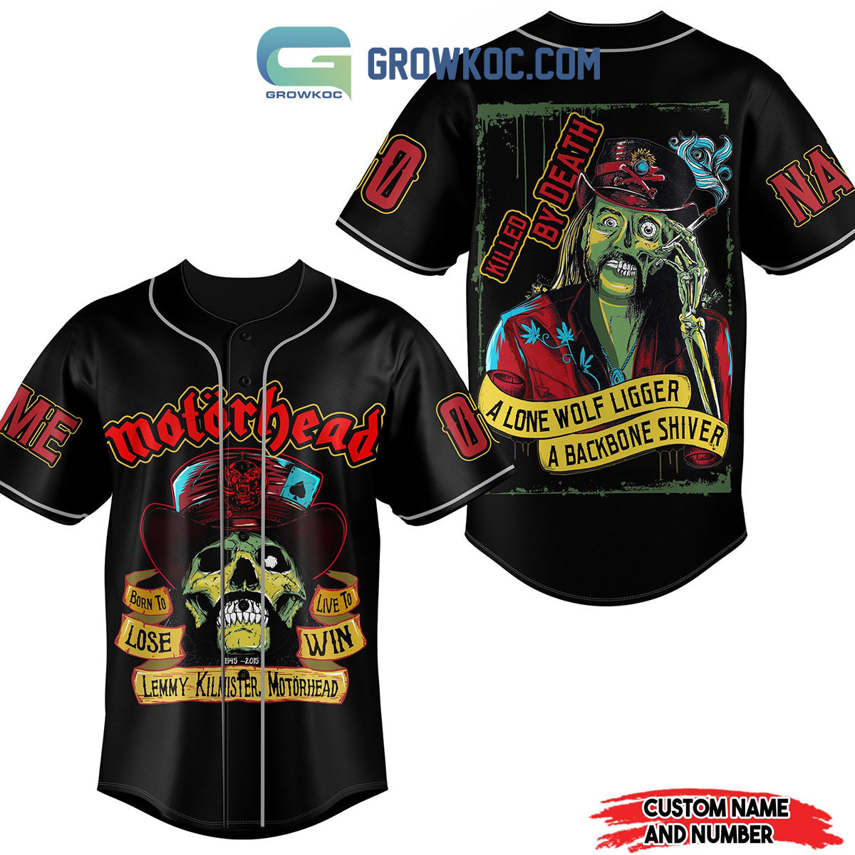 Motor Head Born To Lose Live To Win Killed By Death Personalized Baseball Jersey Unisex T-shirt, Sweatshirt, Hoodie, Long Sleeve Tee - T-Shirt, Sweatshirt, Hoodie