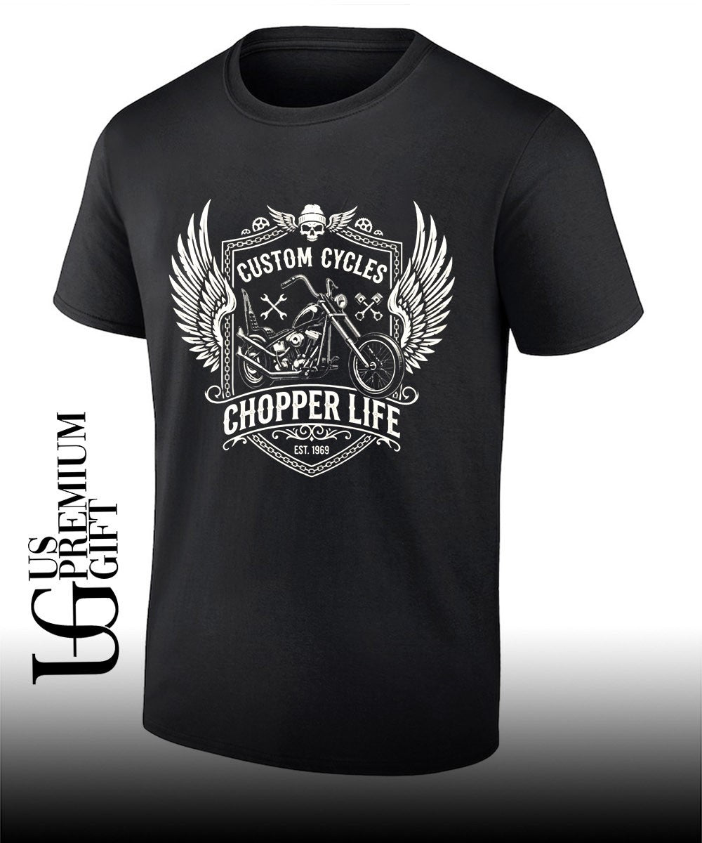 Motorcycle Chopper Custom Cycles Chopper Life Est 1969 shirt Unisex T-shirt, Sweatshirt, Hoodie, Long Sleeve Tee - T-Shirt, Sweatshirt, Hoodie
