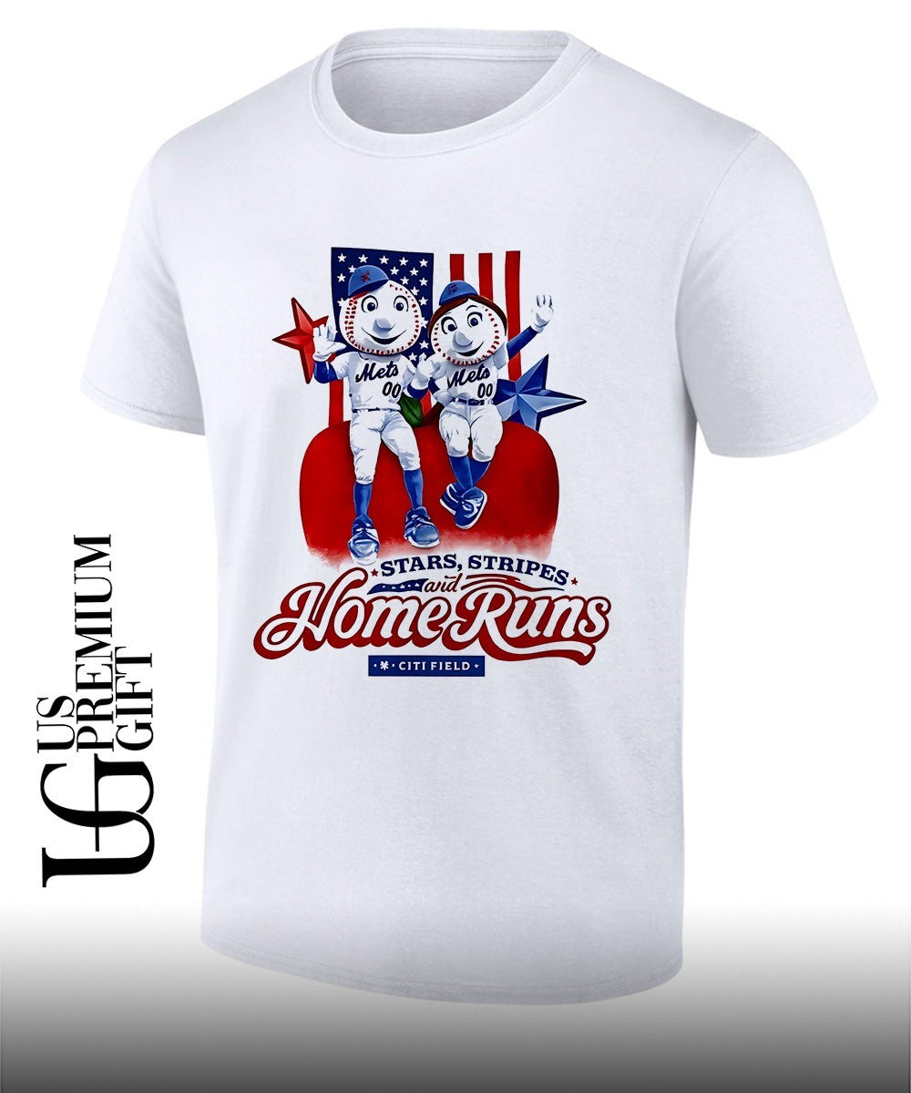 Mr. and Mrs. Met New York Mets Stars Stripes and Home Runs Citi Field shirt Unisex T-shirt, Sweatshirt, Hoodie, Long Sleeve Tee - T-Shirt, Sweatshirt, Hoodie