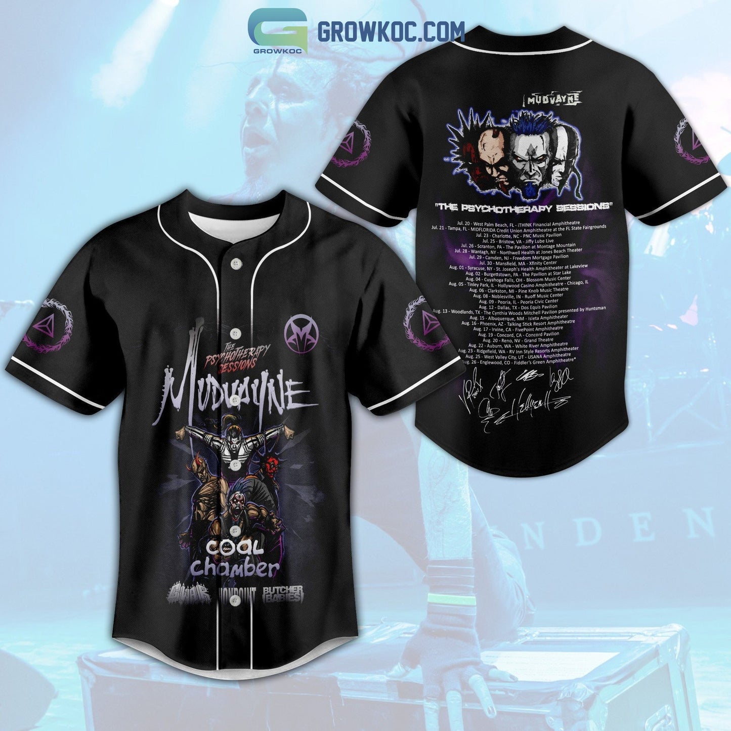 Mudvayne The Psychotherapy Sessions Baseball Jersey Unisex T-shirt, Sweatshirt, Hoodie, Long Sleeve Tee - T-Shirt, Sweatshirt, Hoodie