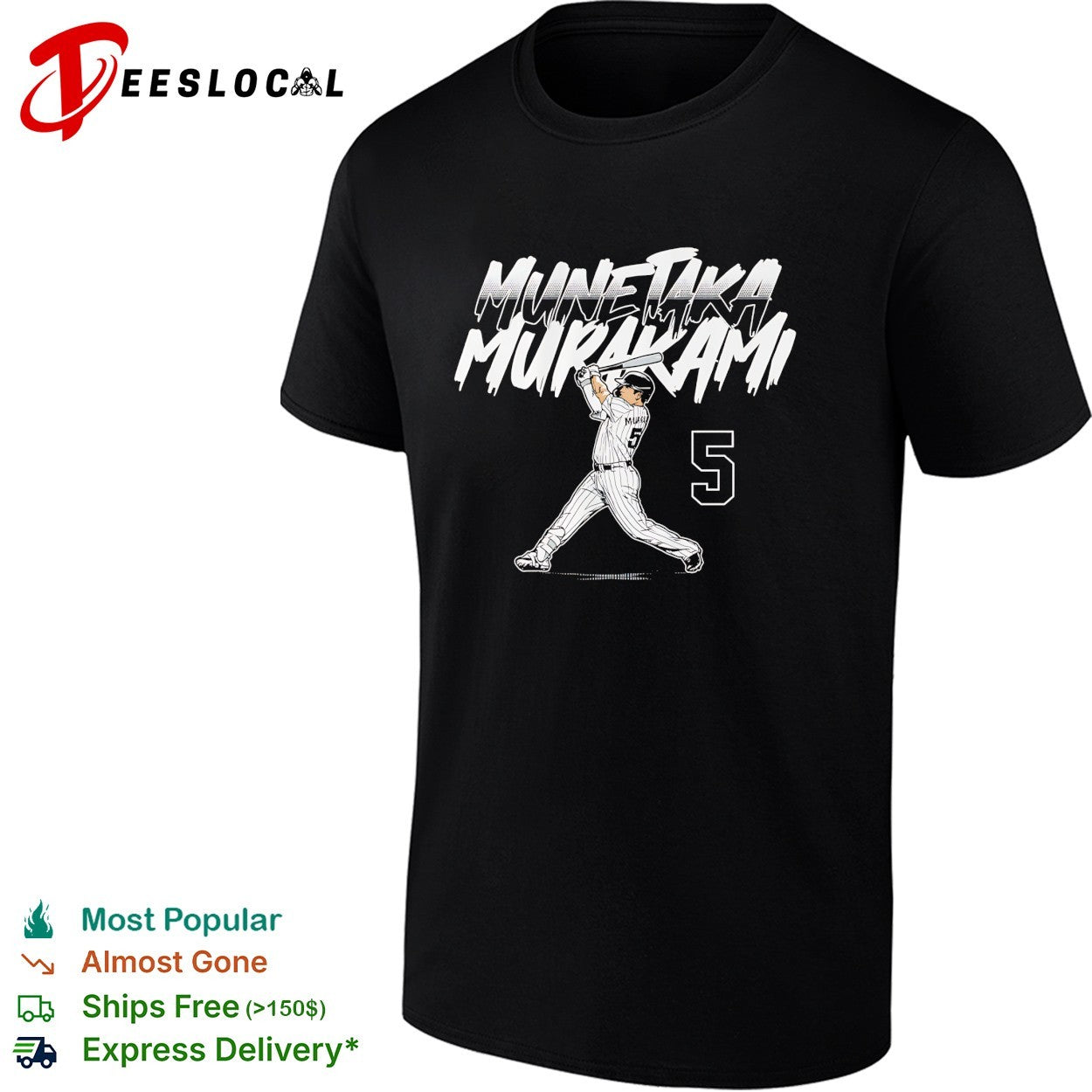 Munetaka Murakami number 5 Chicago White Sox Slugger Swing Number shirt Unisex T-shirt, Sweatshirt, Hoodie, Long Sleeve Tee - T-Shirt, Sweatshirt, Hoodie