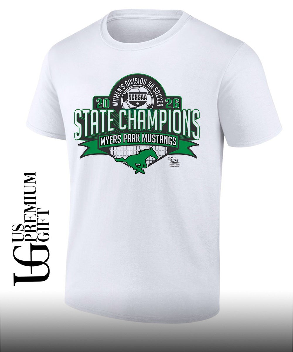 Myers Park Mustangs NCHSAA Womens Division 8A Soccer State Championship 2026 shirt Unisex T-shirt, Sweatshirt, Hoodie, Long Sleeve Tee - T-Shirt, Sweatshirt, Hoodie