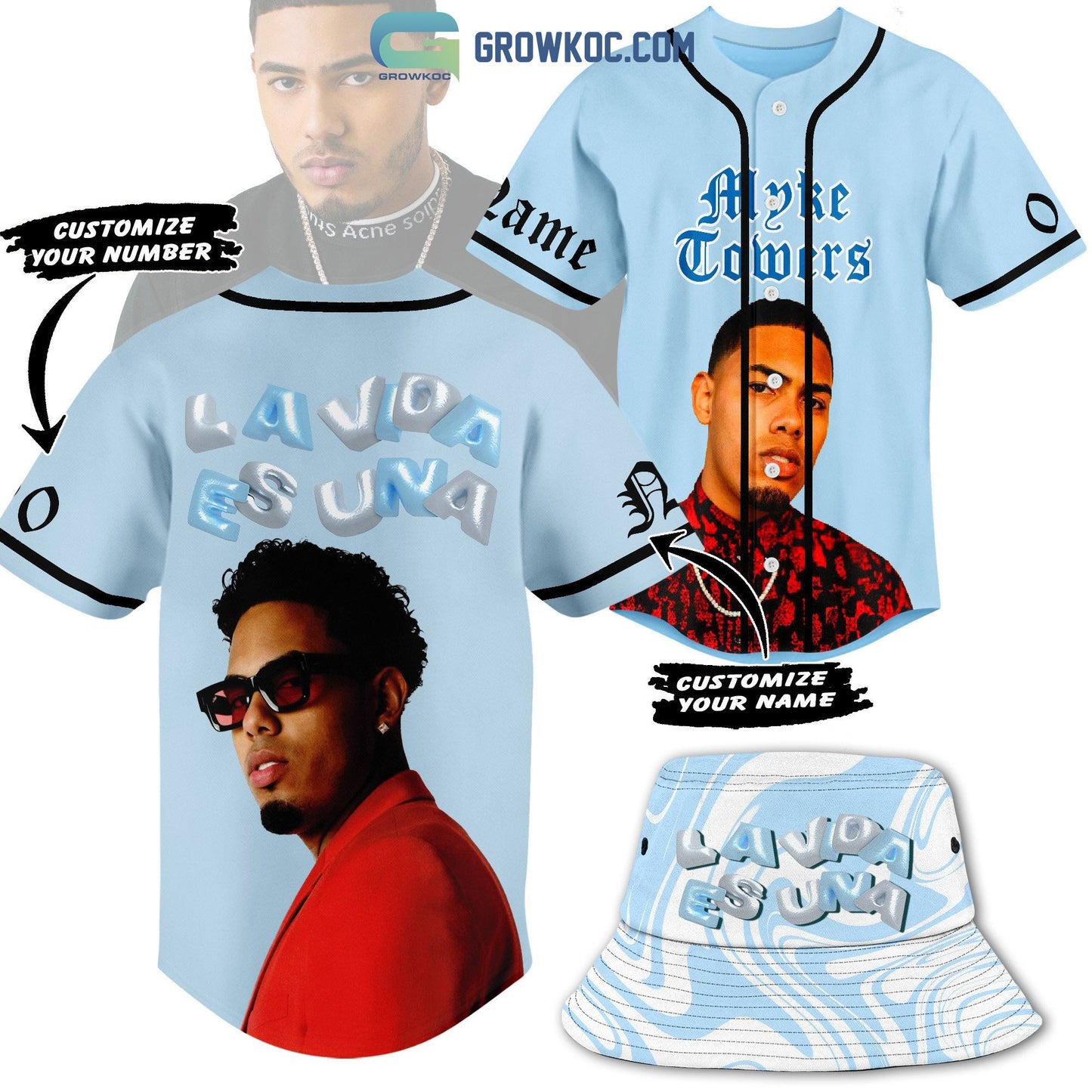 Myke Towers La Vida Es Una Personalized Baseball Jersey Unisex T-shirt, Sweatshirt, Hoodie, Long Sleeve Tee - T-Shirt, Sweatshirt, Hoodie