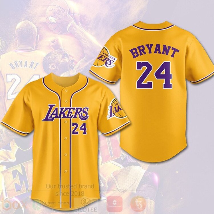 FASHION NBA Los Angeles Lakers Kobe Bryant 24 Baseball Jerseys Botton Shirt Unisex T-shirt, Sweatshirt, Hoodie, Long Sleeve Tee - T-Shirt, Sweatshirt, Hoodie
