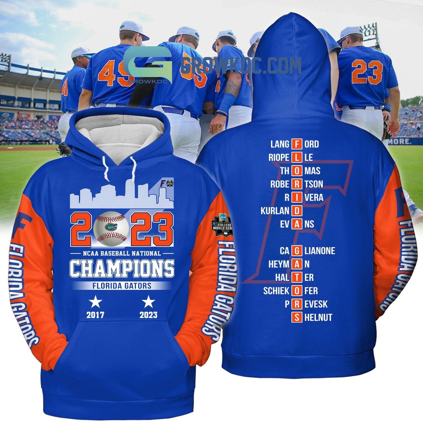 NCAA Baseball National Champions Florida Gators 2023 Baseball Jersey Unisex T-shirt, Sweatshirt, Hoodie, Long Sleeve Tee - T-Shirt, Sweatshirt, Hoodie