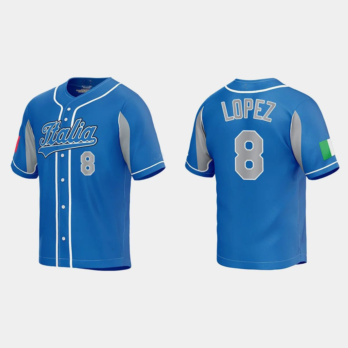 #8 NICKY LOPEZ ITALY BASEBALL 2023 WORLD BASEBALL CLASSIC JERSEY ¨C ROYAL Stitches Baseball Jerseys baseball jersey product view 1