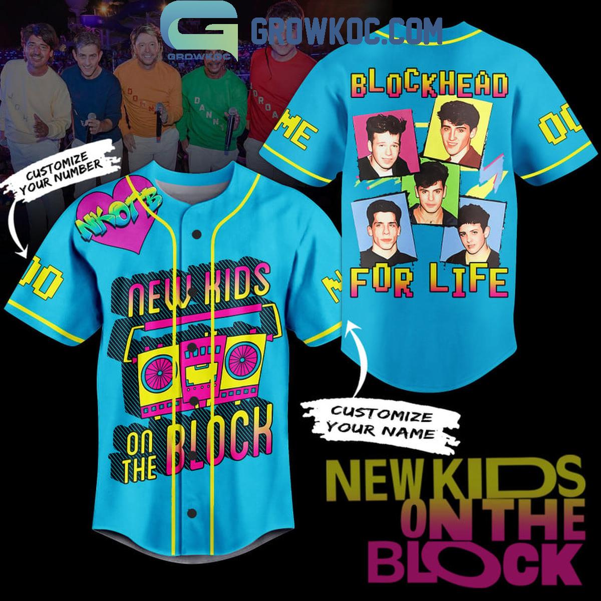 NKOTB Blockhead For Life Personalized Baseball Jersey Unisex T-shirt, Sweatshirt, Hoodie, Long Sleeve Tee - T-Shirt, Sweatshirt, Hoodie