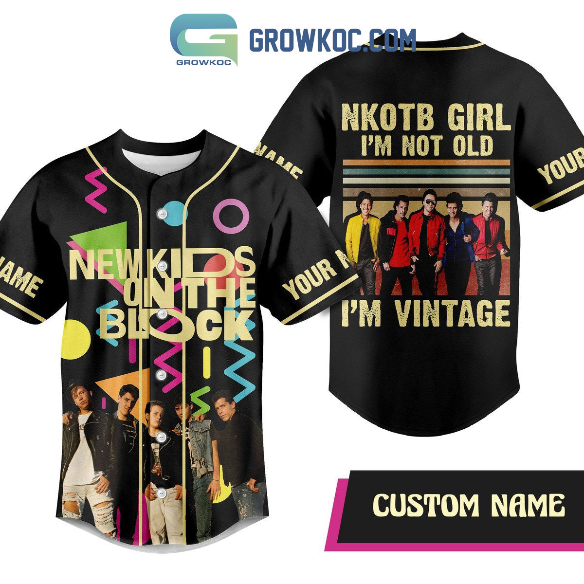 NKOTB Girl Im Not Old Im Vintage Personalized Baseball Jersey Unisex T-shirt, Sweatshirt, Hoodie, Long Sleeve Tee - T-Shirt, Sweatshirt, Hoodie