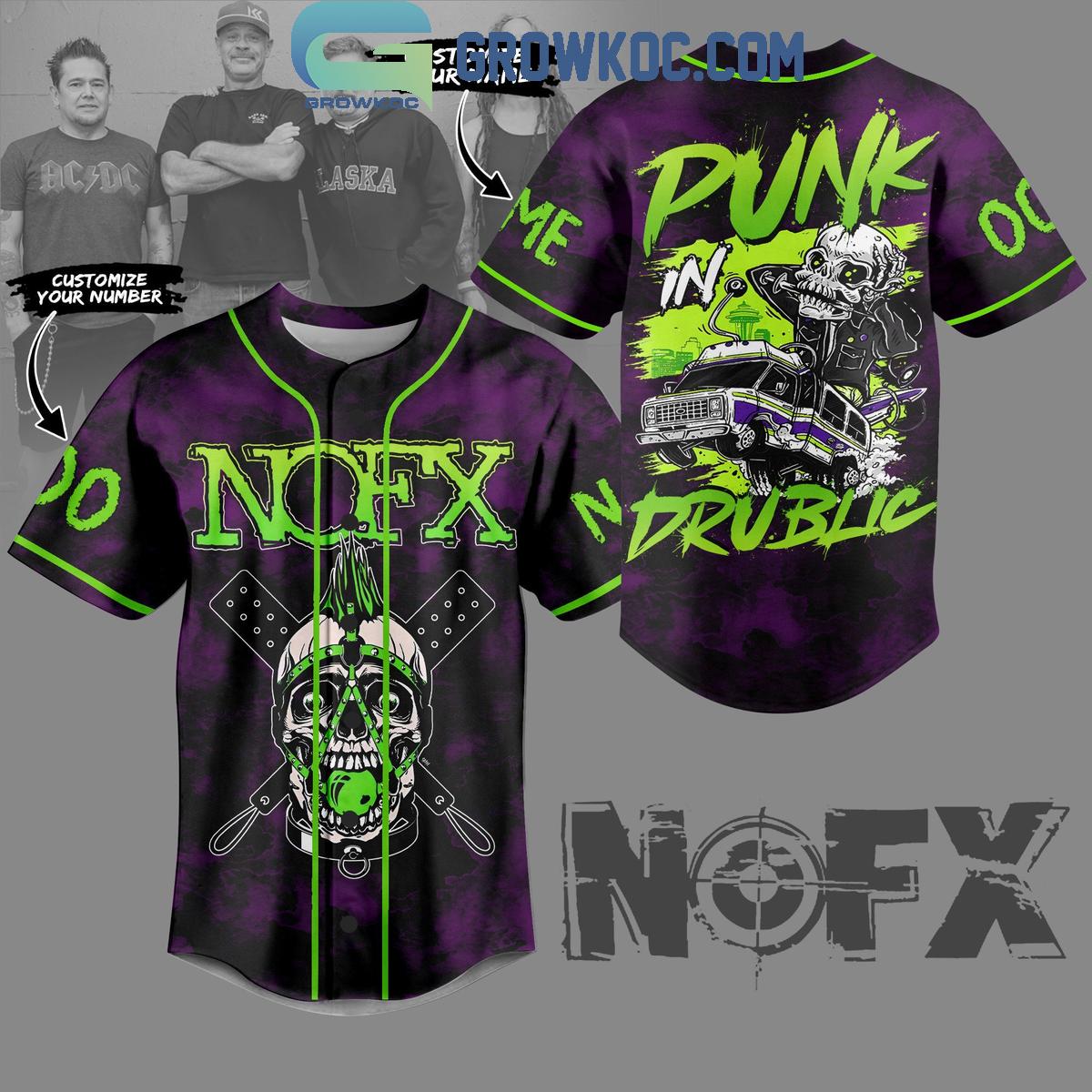 NOFX Band Punk In Brublic 2024 Personalized Baseball Jersey Unisex T-shirt, Sweatshirt, Hoodie, Long Sleeve Tee - T-Shirt, Sweatshirt, Hoodie