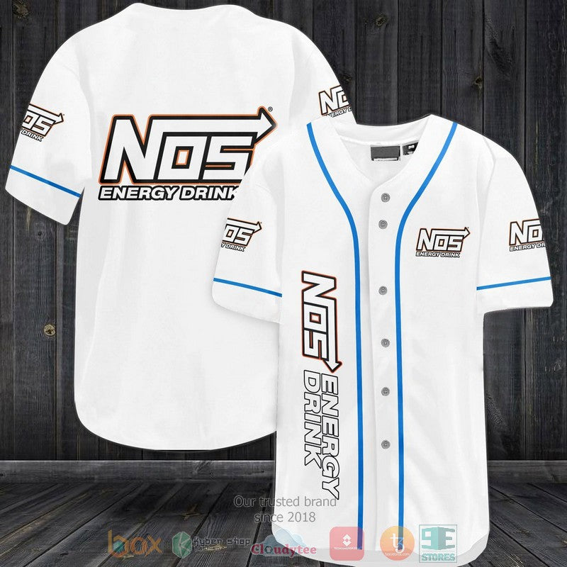 NOS Energy Drinks white Baseball shirt Unisex T-shirt, Sweatshirt, Hoodie, Long Sleeve Tee - T-Shirt, Sweatshirt, Hoodie