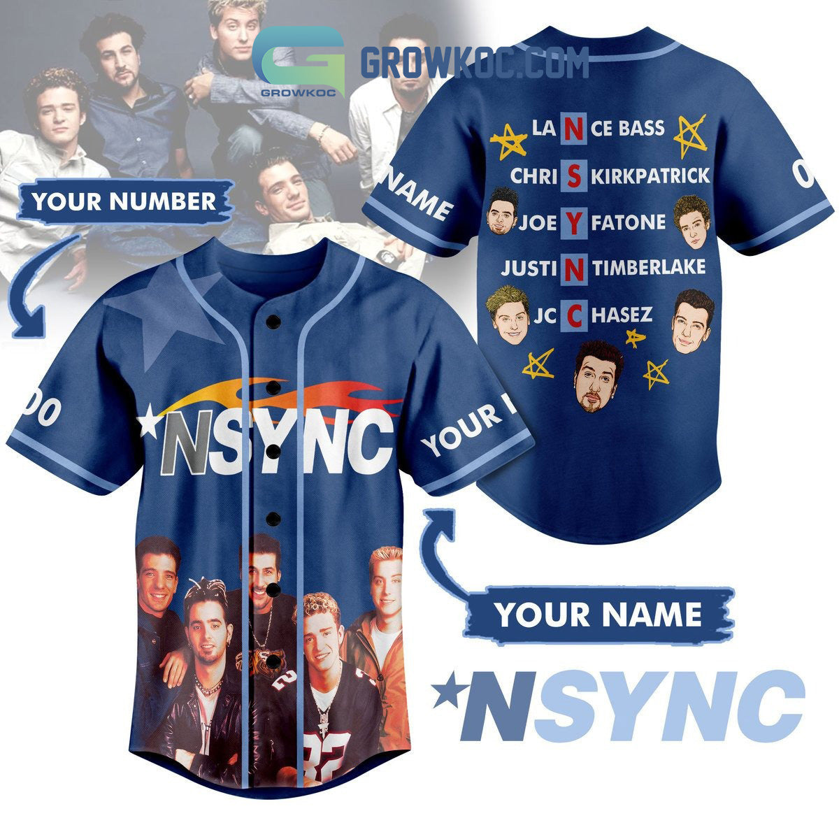 NSYNC Bye Bye Bye Personalized Baseball Jersey Unisex T-shirt, Sweatshirt, Hoodie, Long Sleeve Tee - T-Shirt, Sweatshirt, Hoodie