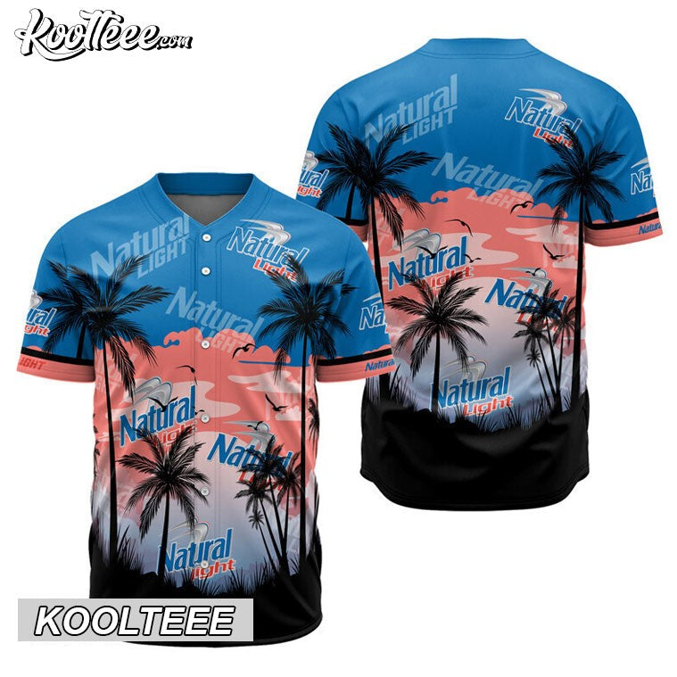 Natural Light Coconut Trees Baseball Jersey Unisex T-shirt, Sweatshirt, Hoodie, Long Sleeve Tee - T-Shirt, Sweatshirt, Hoodie