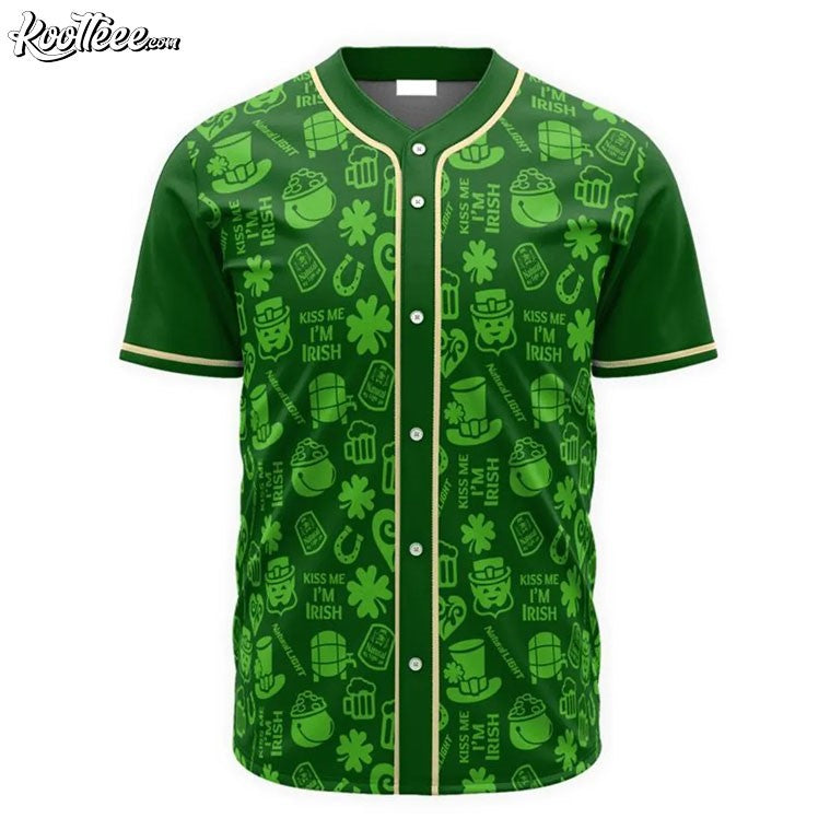 Natural Light Saint Patricks Day Doodle Pattern Baseball Jersey Unisex T-shirt, Sweatshirt, Hoodie, Long Sleeve Tee - T-Shirt, Sweatshirt, Hoodie