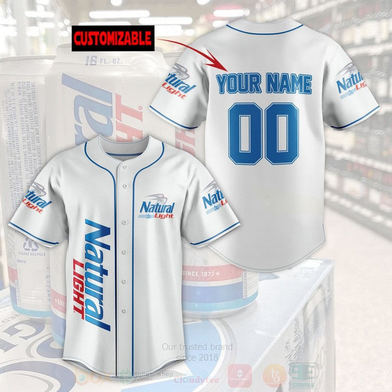 FASHION Natural Light Personalized Baseball Jerseys Botton Shirt Unisex T-shirt, Sweatshirt, Hoodie, Long Sleeve Tee - T-Shirt, Sweatshirt, Hoodie