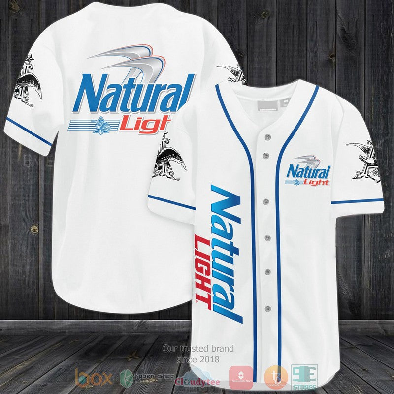 Natural Light white Baseball shirt Unisex T-shirt, Sweatshirt, Hoodie, Long Sleeve Tee - T-Shirt, Sweatshirt, Hoodie