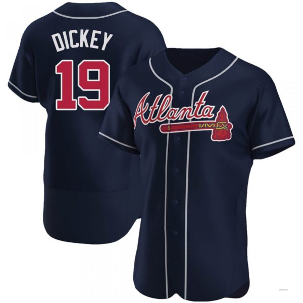Atlanta Braves #19 R.A. Dickey Navy Alternate Jersey Stitches Baseball Jerseys baseball jersey product view 1