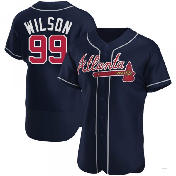 Atlanta Braves #99 Brooks Wilson Navy Alternate Jersey Stitches Baseball Jerseys baseball jersey product view 1
