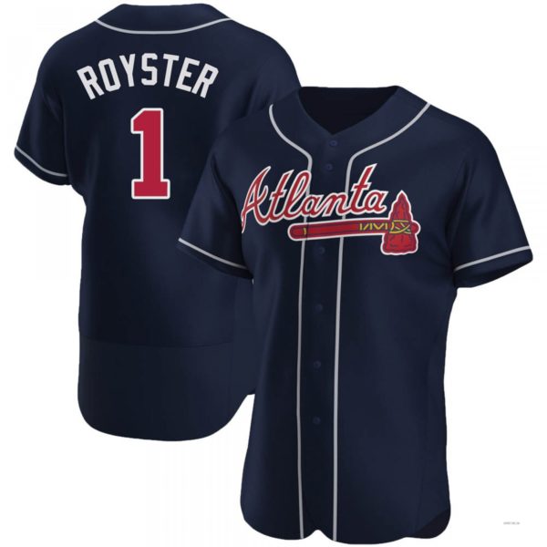 Atlanta Braves #1 Jerry Royster Navy Alternate Jersey Stitches Baseball Jerseys baseball jersey product view 1