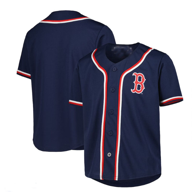 Boston Red Sox Road Navy Full-Button Replica Jersey Baseball Jerseys baseball jersey product view 1
