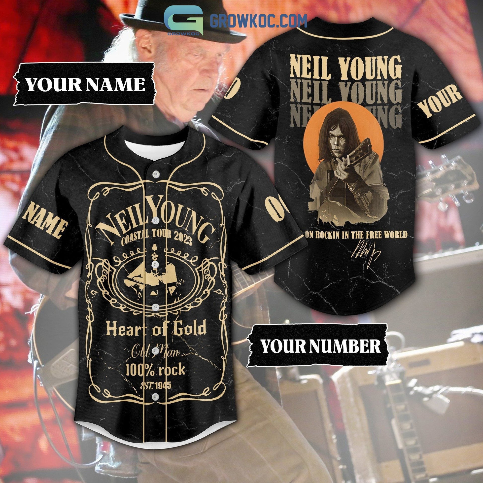 Neil Young Coastal Tour 2023 Keep On Rockin In The Free World Personalized Baseball Jersey - T-Shirt, Sweatshirt, Hoodie