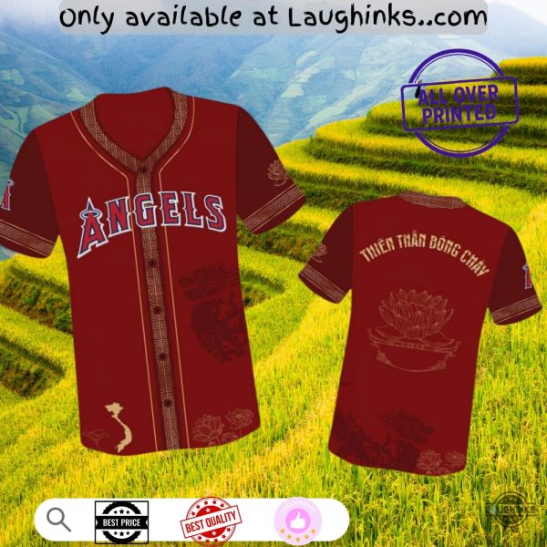 New Angels Vietnamese Heritage Day Baseball Jersey Shirt Giveaway 2025 Unisex T-shirt, Sweatshirt, Hoodie, Long Sleeve Tee - T-Shirt, Sweatshirt, Hoodie
