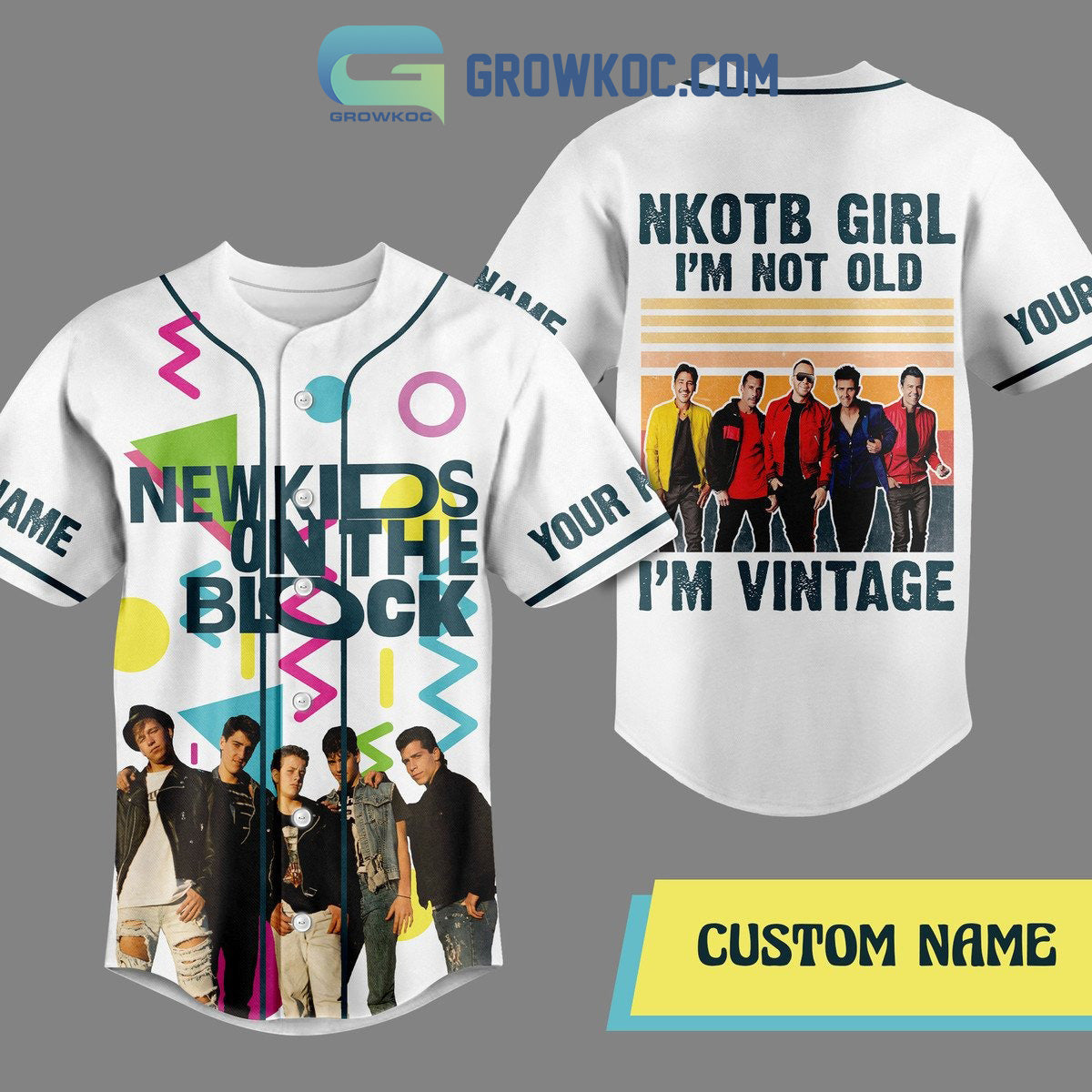 New Kids On The Block Im Not Old Im Vintage Personalized Baseball Jersey Unisex T-shirt, Sweatshirt, Hoodie, Long Sleeve Tee - T-Shirt, Sweatshirt, Hoodie
