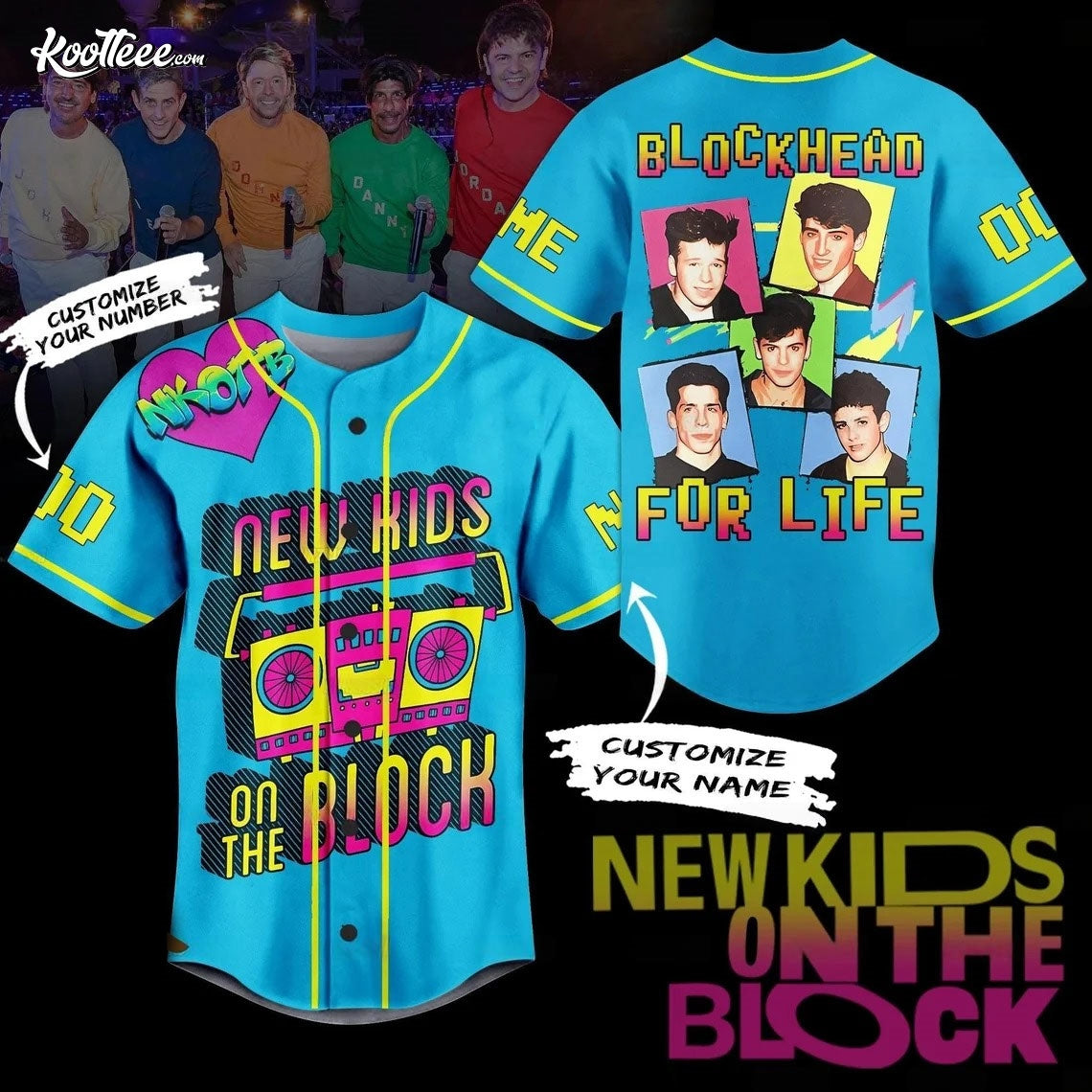 New Kids On The Block Nkotb Custom Baseball Jersey Unisex T-shirt, Sweatshirt, Hoodie, Long Sleeve Tee - T-Shirt, Sweatshirt, Hoodie