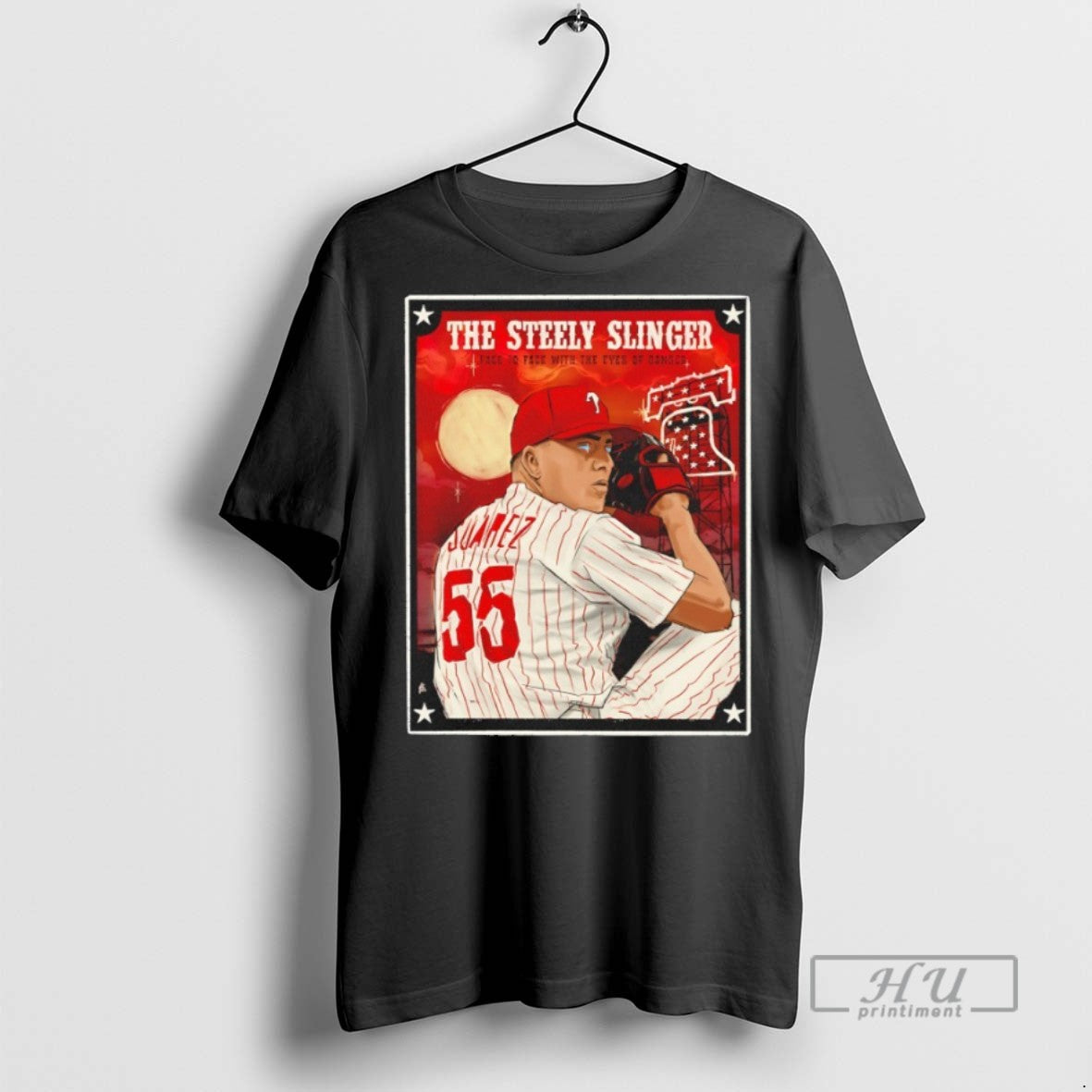 New Phillies Ranger Suarez Steely Slinger Face Face Eyes Danger T-Shirts, Hoodie, Sweatshirt - T-Shirt, Sweatshirt, Hoodie