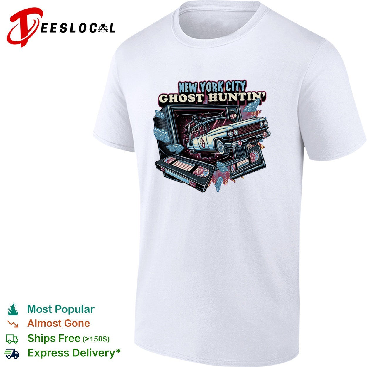 New York City Ghost Huntin the Ecto-1 coming through shirt Unisex T-shirt, Sweatshirt, Hoodie, Long Sleeve Tee - T-Shirt, Sweatshirt, Hoodie