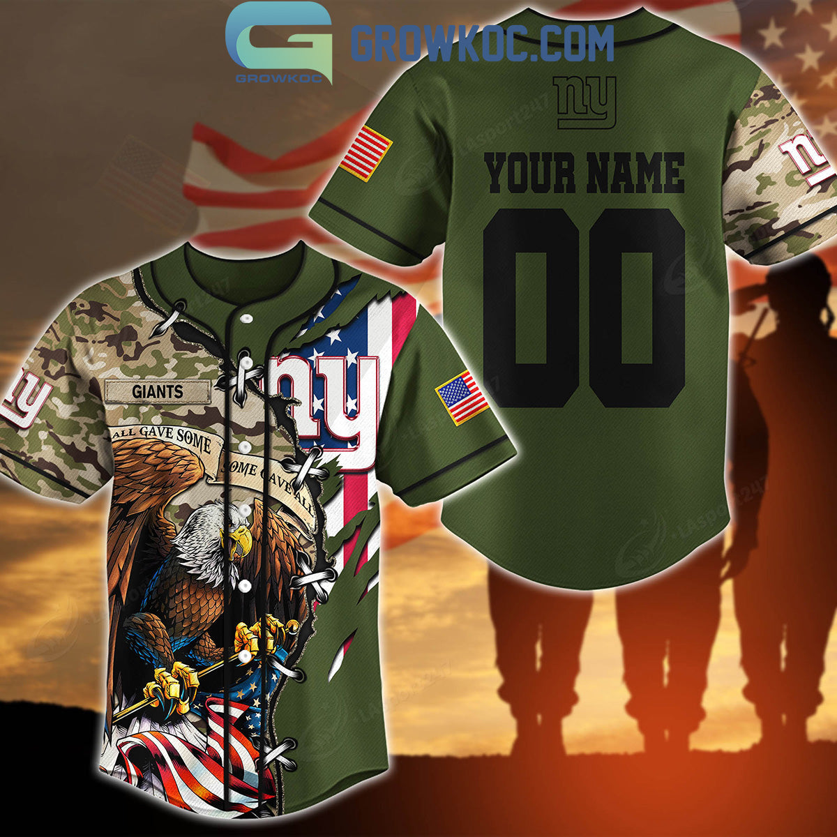 New York Giants Veteran Proud Of America Personalized Baseball Jersey Unisex T-shirt, Sweatshirt, Hoodie, Long Sleeve Tee - T-Shirt, Sweatshirt, Hoodie