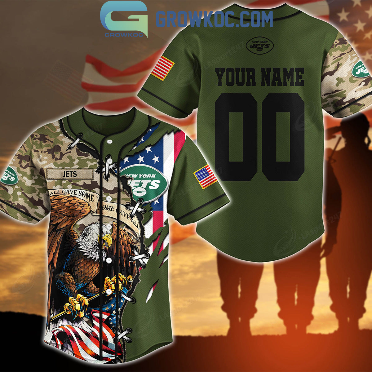 New York Jets Veteran Proud Of America Personalized Baseball Jersey Unisex T-shirt, Sweatshirt, Hoodie, Long Sleeve Tee - T-Shirt, Sweatshirt, Hoodie