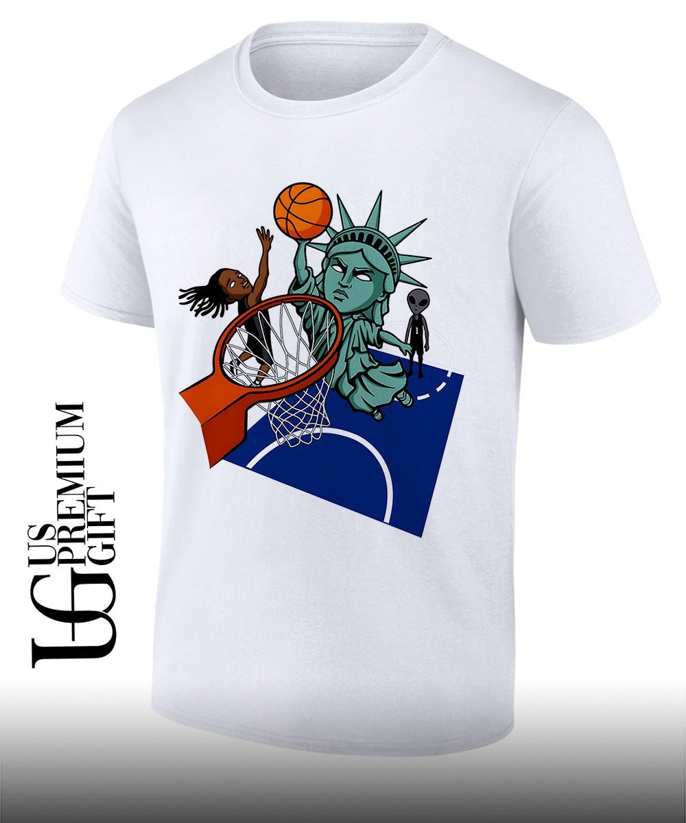 New York Liberty Alien basketball slam dunk shirt Unisex T-shirt, Sweatshirt, Hoodie, Long Sleeve Tee - T-Shirt, Sweatshirt, Hoodie