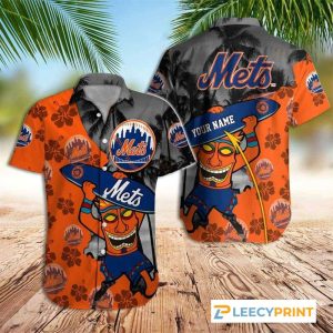 New York Mets Custom Tropical Hawaiian Shirts, Mets Hawaiian Shirt Unisex T-shirt, Sweatshirt, Hoodie, Long Sleeve Tee - T-Shirt, Sweatshirt, Hoodie