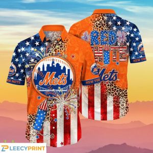 New York Mets Hawaiian Shirt Independence Day Ideal Gift For Fans Unisex T-shirt, Sweatshirt, Hoodie, Long Sleeve Tee - T-Shirt, Sweatshirt, Hoodie