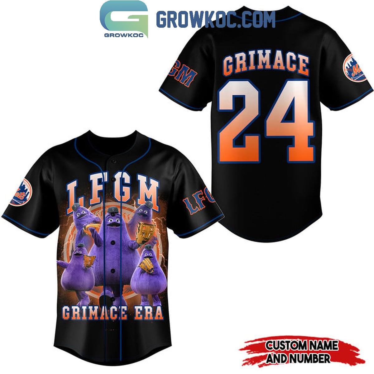 New York Mets LFGM Grimace Era Personalized Baseball Jersey Unisex T-shirt, Sweatshirt, Hoodie, Long Sleeve Tee - T-Shirt, Sweatshirt, Hoodie