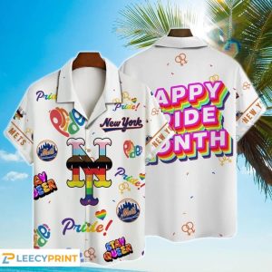 New York Mets MLB Happy Pride Month Hawaiian Shirt, New York Mets Hawaiian Shirt Unisex T-shirt, Sweatshirt, Hoodie, Long Sleeve Tee - T-Shirt, Sweatshirt, Hoodie