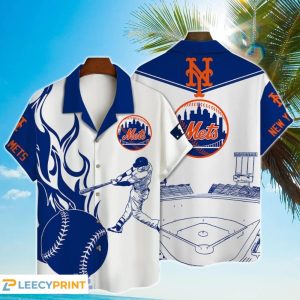 New York Mets Major League Baseball 3D Print Hawaiian Shirt 2024, New York Mets Hawaiian Shirt - T-Shirt, Sweatshirt, Hoodie