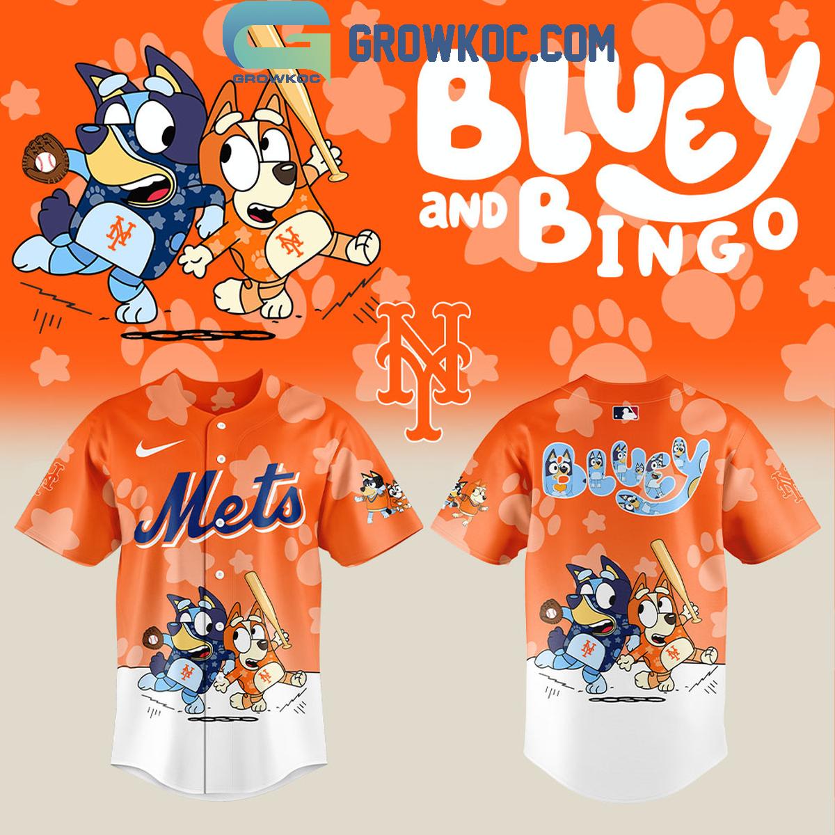 New York Mets x Bluey and Bingo Baseball Jersey Unisex T-shirt, Sweatshirt, Hoodie, Long Sleeve Tee - T-Shirt, Sweatshirt, Hoodie