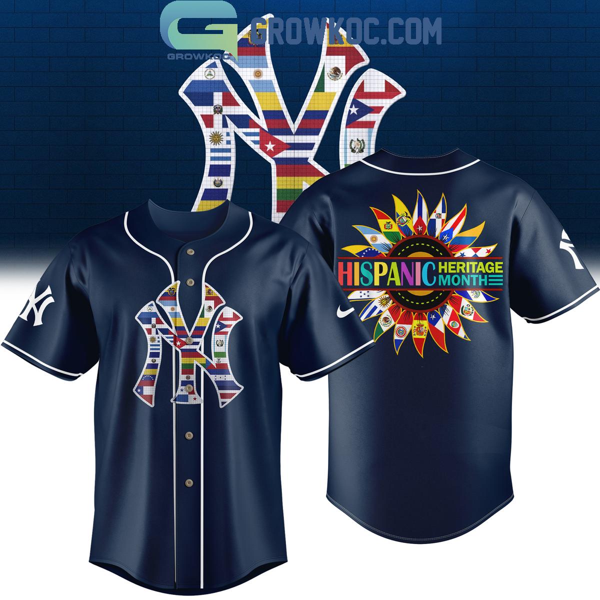 New York Yankees 2024 Happy Hispanic Heritage Month Baseball Jersey Unisex T-shirt, Sweatshirt, Hoodie, Long Sleeve Tee - T-Shirt, Sweatshirt, Hoodie