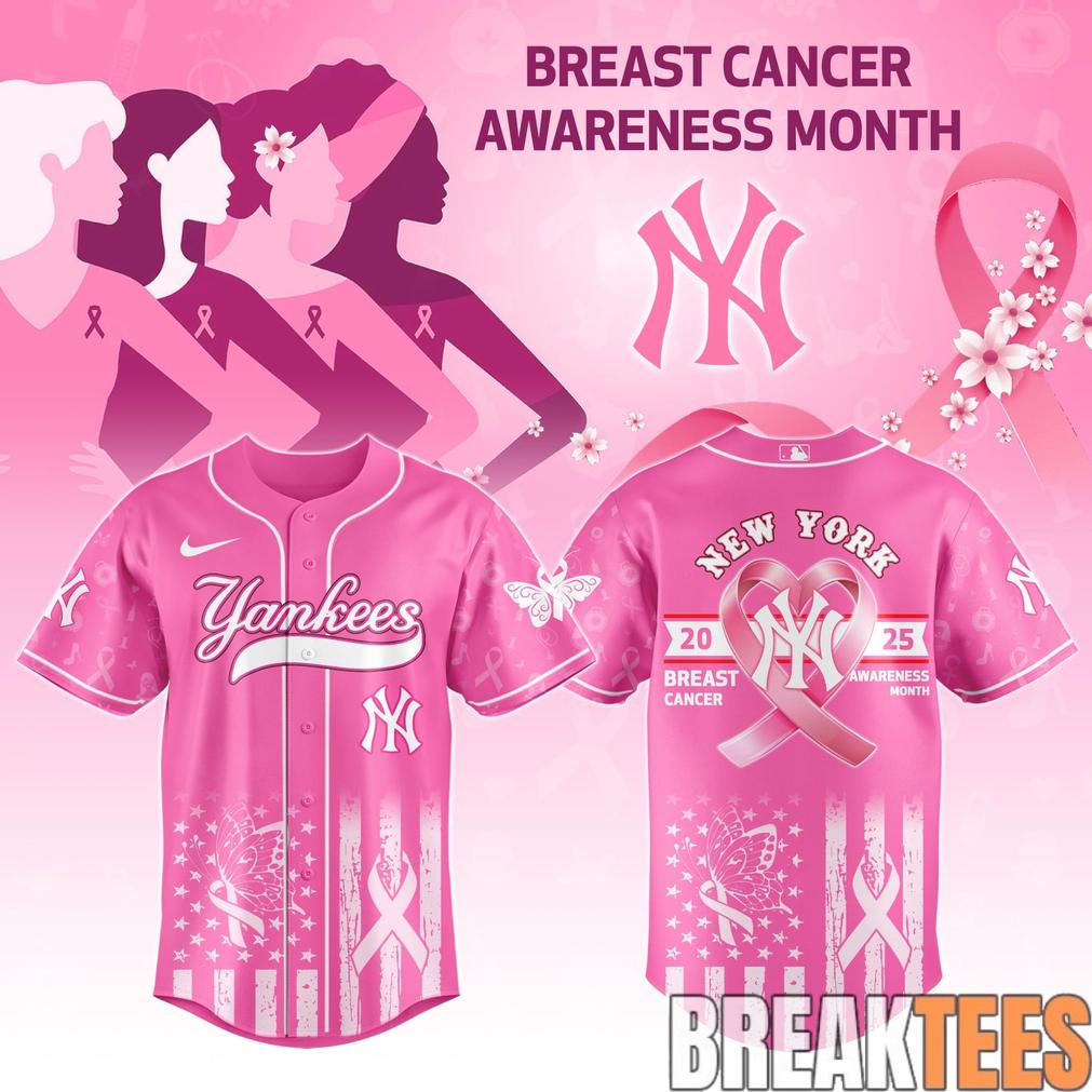 New York Yankees Breast Cancer Awareness Month Limited Edition Baseball Jersey Unisex T-shirt, Sweatshirt, Hoodie, Long Sleeve Tee - T-Shirt, Sweatshirt, Hoodie