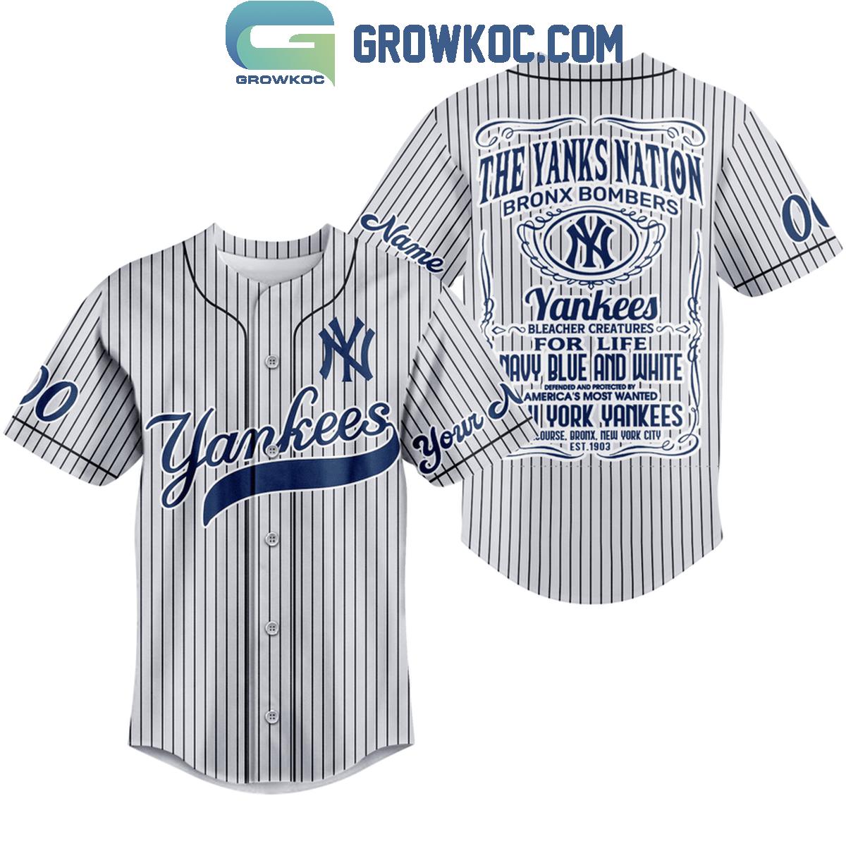 New York Yankees Bronx Bombers For Life Personalized Baseball Jersey Unisex T-shirt, Sweatshirt, Hoodie, Long Sleeve Tee - T-Shirt, Sweatshirt, Hoodie