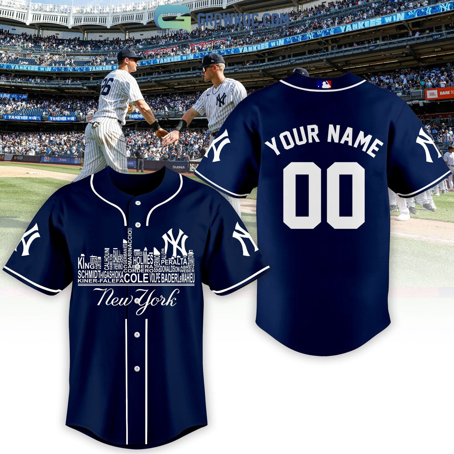 New York Yankees City Champions Best Team Navy Design Personalized Baseball Jersey Unisex T-shirt, Sweatshirt, Hoodie, Long Sleeve Tee - T-Shirt, Sweatshirt, Hoodie