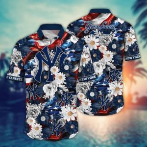 New York Yankees Flower Summer Shirt, Yankees Hawaiian Shirt Unisex T-shirt, Sweatshirt, Hoodie, Long Sleeve Tee - T-Shirt, Sweatshirt, Hoodie