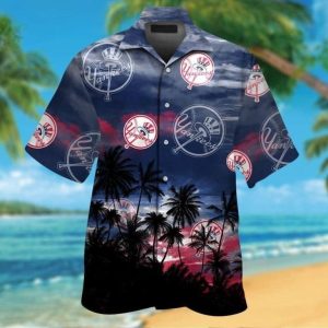 New York Yankees Hawaiian Shirt Coconut Tree Summer Beach Lovers Gift Unisex T-shirt, Sweatshirt, Hoodie, Long Sleeve Tee - T-Shirt, Sweatshirt, Hoodie