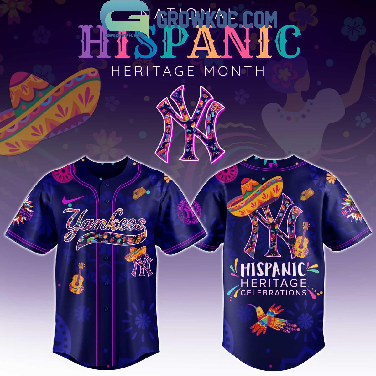 New York Yankees Hispanic Heritage Celebrations 2025 Baseball Jersey Unisex T-shirt, Sweatshirt, Hoodie, Long Sleeve Tee - T-Shirt, Sweatshirt, Hoodie