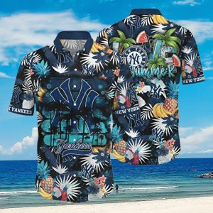 New York Yankees MLB Flower Hawaiian Shirt Unisex T-shirt, Sweatshirt, Hoodie, Long Sleeve Tee - T-Shirt, Sweatshirt, Hoodie