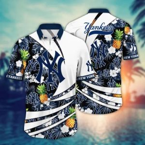 New York Yankees MLB Flower Hawaiian Shirt, Yankees Hawaiian Shirt Unisex T-shirt, Sweatshirt, Hoodie, Long Sleeve Tee - T-Shirt, Sweatshirt, Hoodie